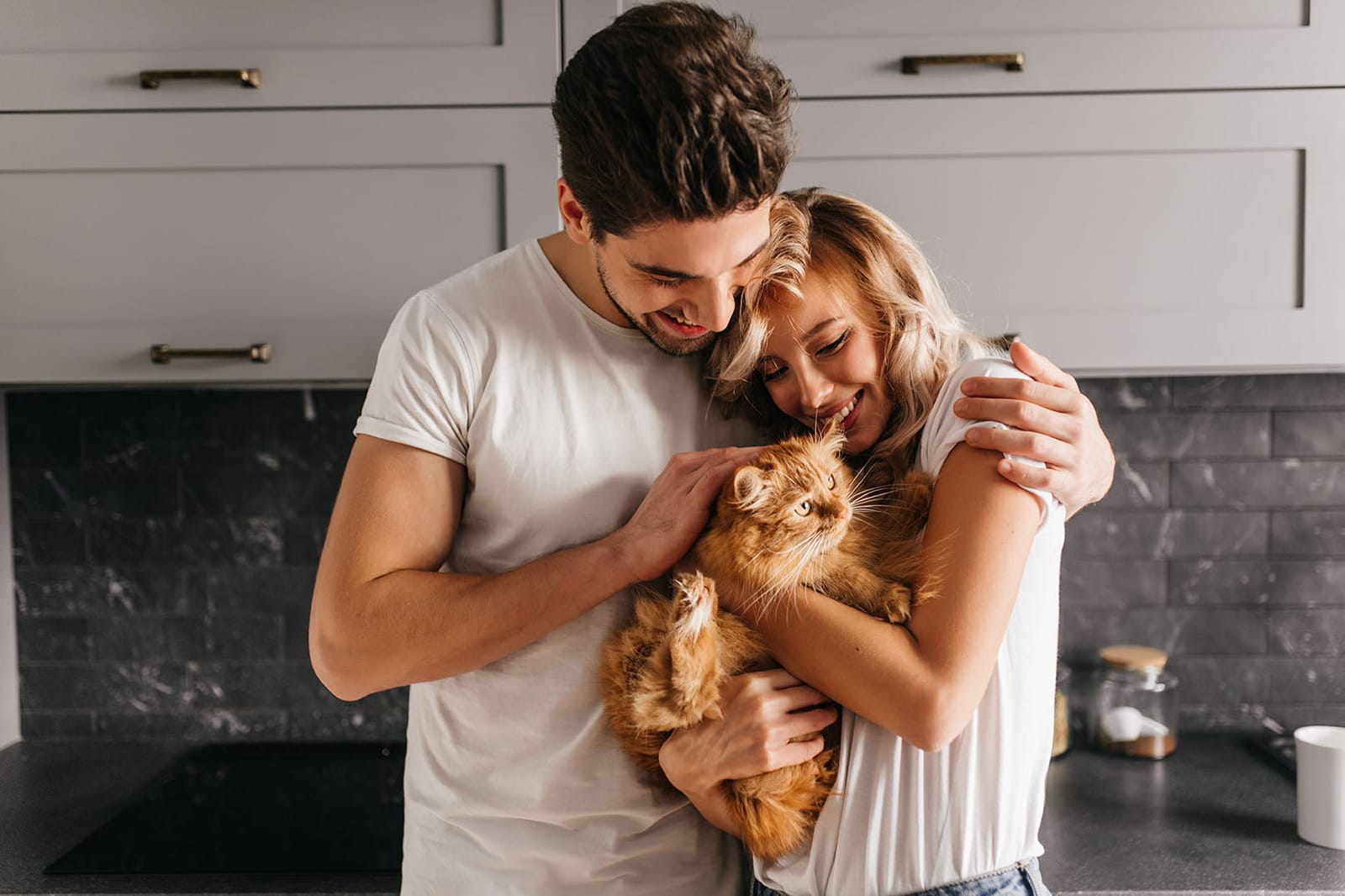 Happy pet owners